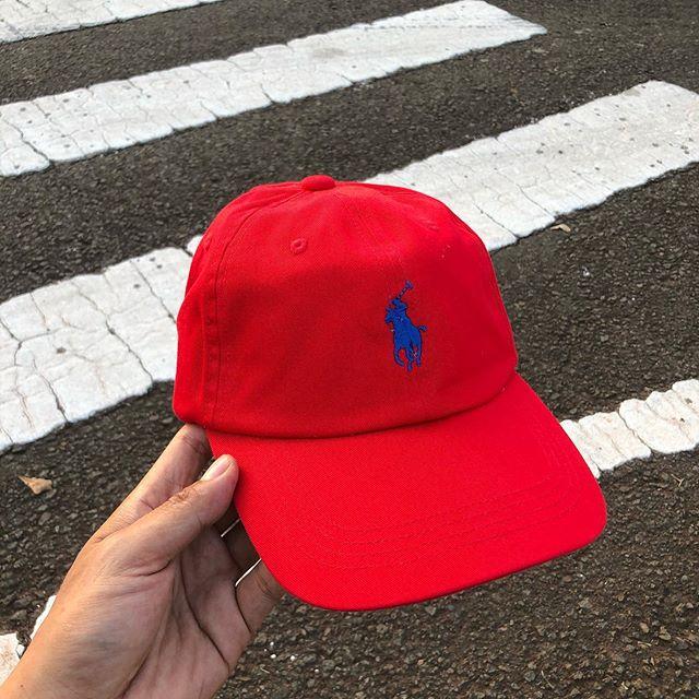 topi polo original topi baseball merah