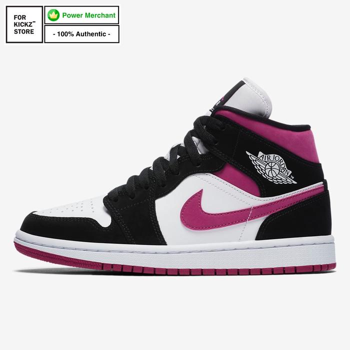 NIKE AIR JORDAN 1 MID BLACK CACTUS FLOWER