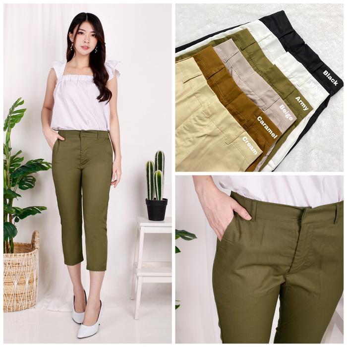 6 Warna - Sevilla Pants Size M-L / Formal Pants Celana Santai Wanita