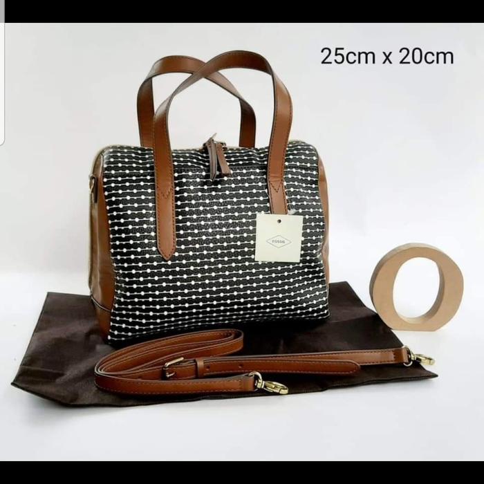fossil sydney satchel black multi