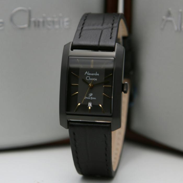 ALEXANDRE CHRISTIE AC 1019 FULL BLACK LEATHER AC1019 WANITA ORIGINAL