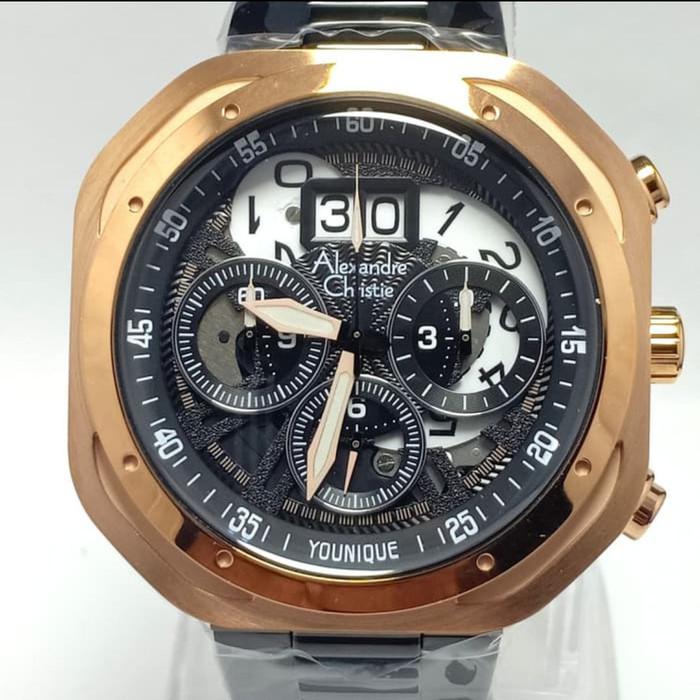 ALEXANDRE CHRISTIE JAM TANGAN PRIA SPORT AC 6468MC BLACK GOLD