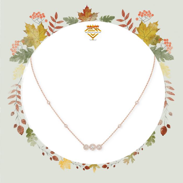 kalung liontin berlian eropa asli - emas asli 750-model elegant