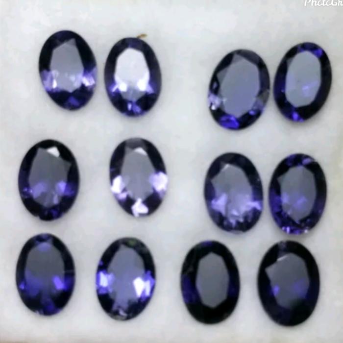 natural iolite oval 12pcs natural batu iolite