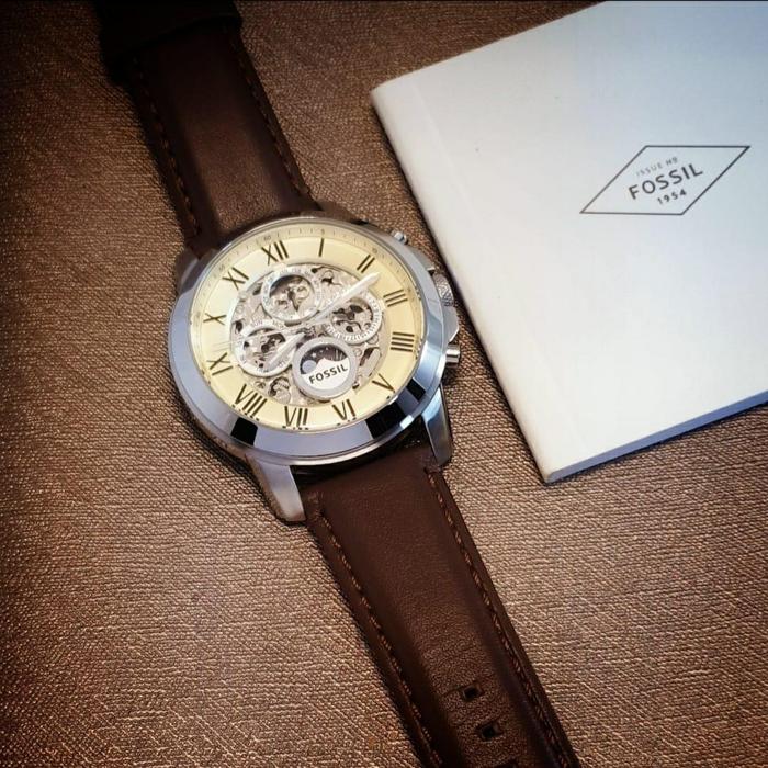 Jam Tangan Pria Merek Fossil ME3027 ME 3027 Kulit Original 4.5cm