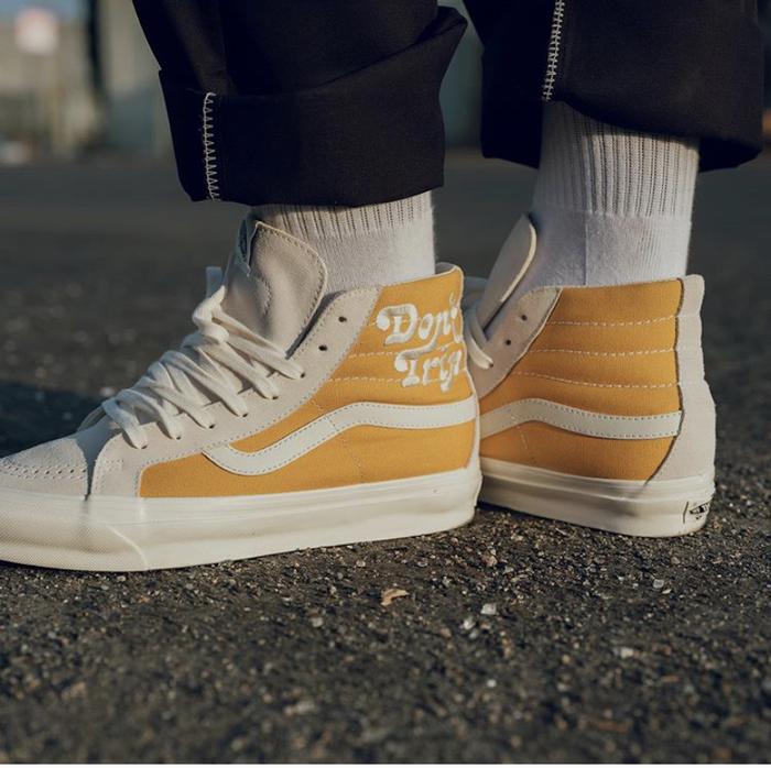 SEPATU VANS VAULT X FREE AND EASY SK8 HI LX YELLOW ORIGINAL