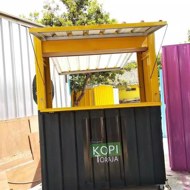 booth kontainer tertutup custom design