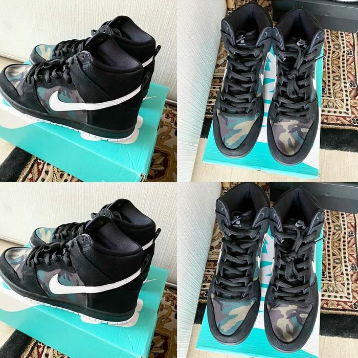 Nike SB Dunk High Pro • 'Black/White-Iguana' Camo