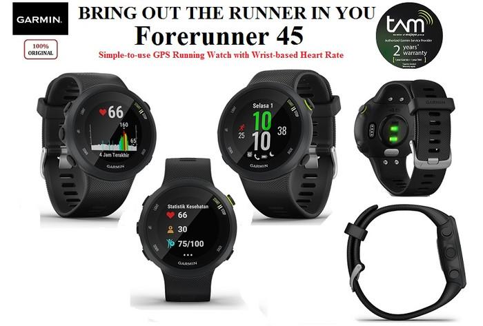 Watch / Jam Garmin Forerunner 45 Garansi Resmi TAM 2 Tahun ORIGINAL