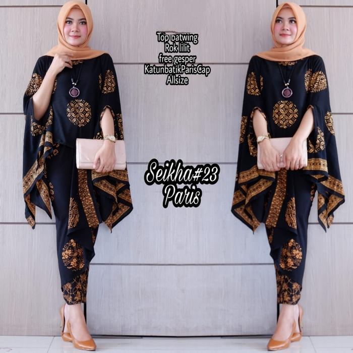 Set Batik Model Batwing Bahan Paris dan Rok Lilit Manual - Seikha 23