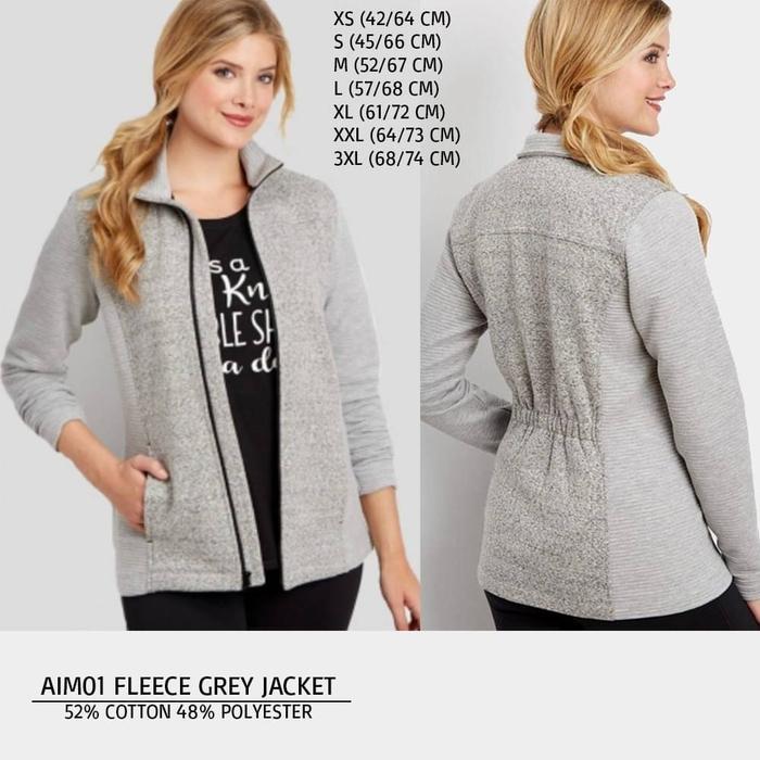 Jaket All In Motion Fleece Grey Full Zip AIM01