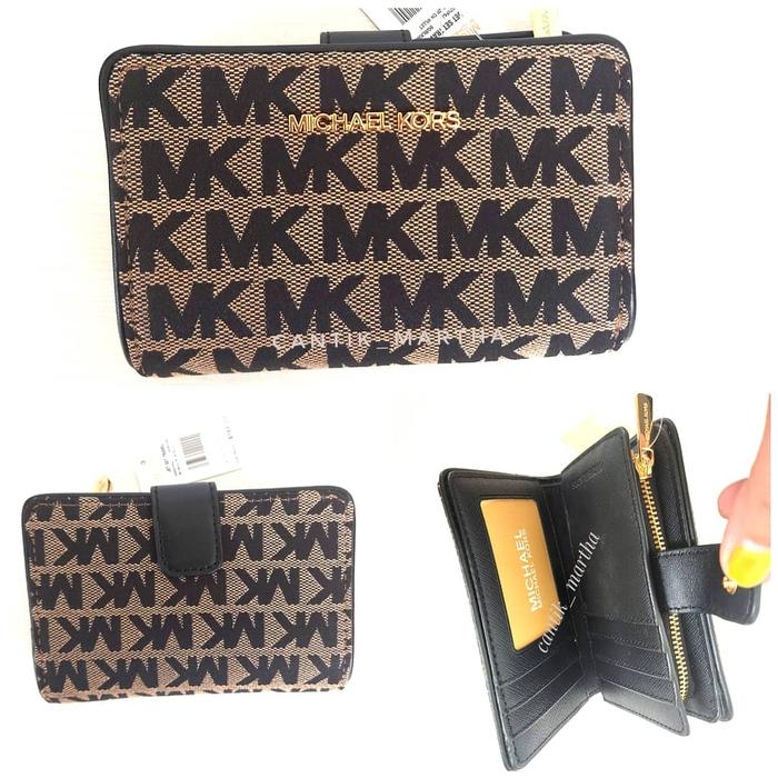 DOMPET WANITA BRANDED ORIGINAL - MK JET SET TRAV MEDIUM WALLET SIGNATU