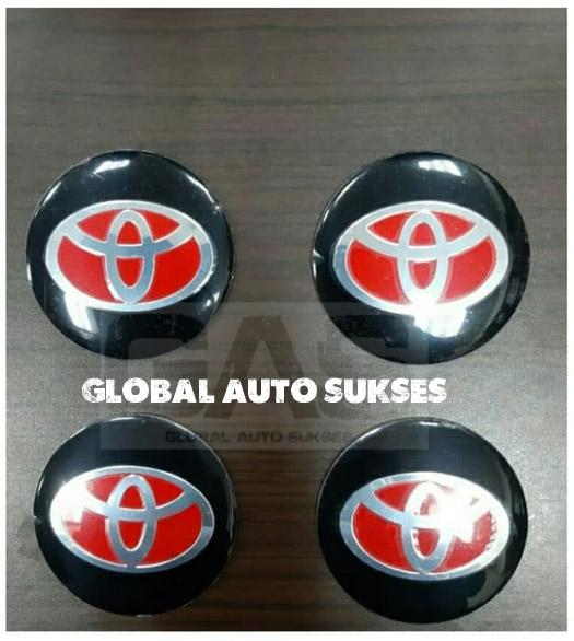 Stiker Dop Velg Hitam Merah Toyota Sienta