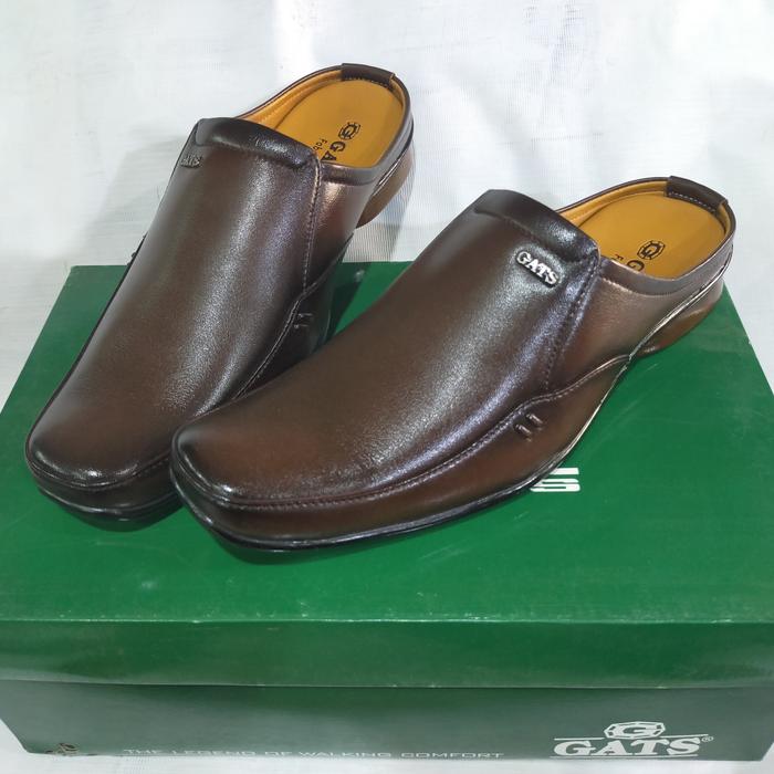 Sepatu Sandal kulit /Sendal Bustong pria original merk GATS ZU 0061