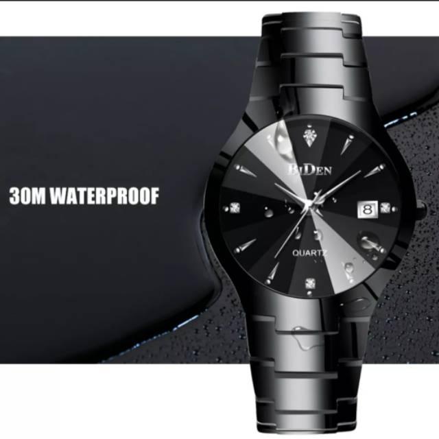 Jam tangan Pria Analog BIDEN 0104 Original sporty anti air Full black
