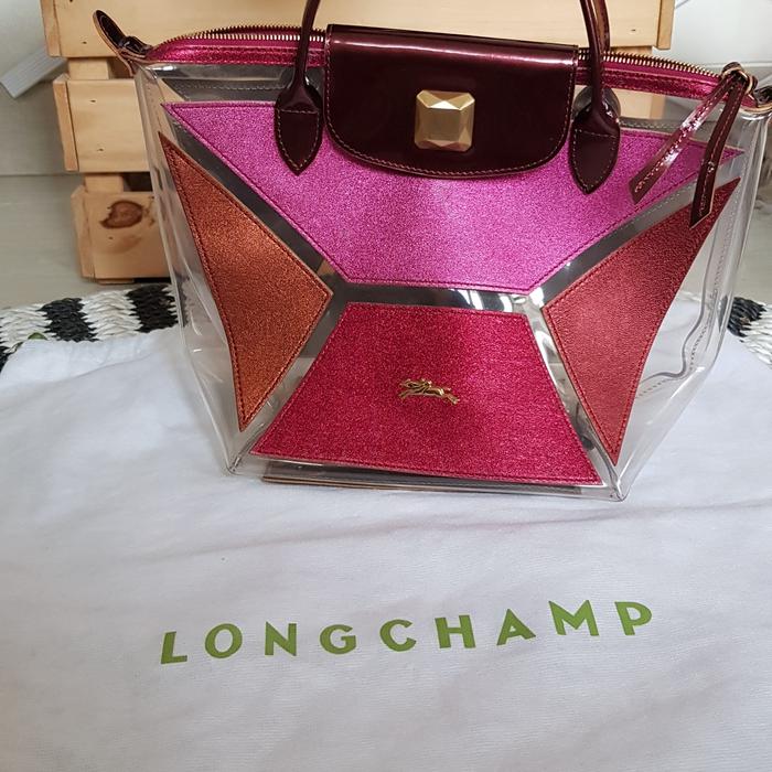 hand bag wanita longchamp authentic transparant preloved
