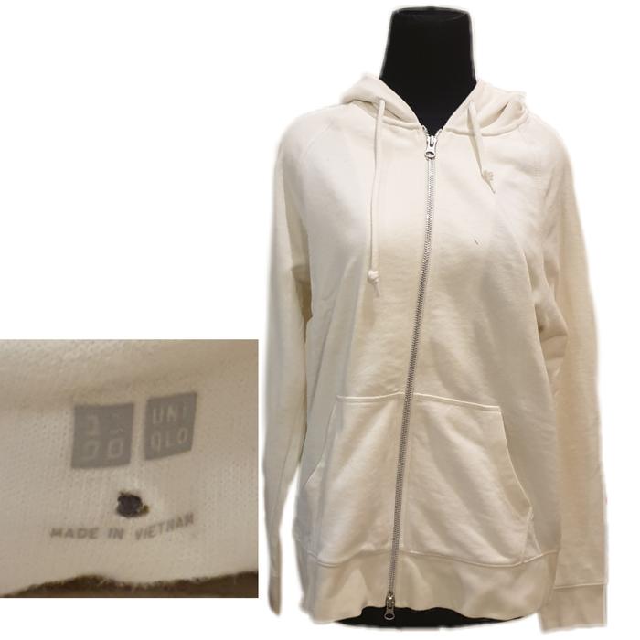 UNIQLO JACKET PUTIH POLOS (DEFECTED)