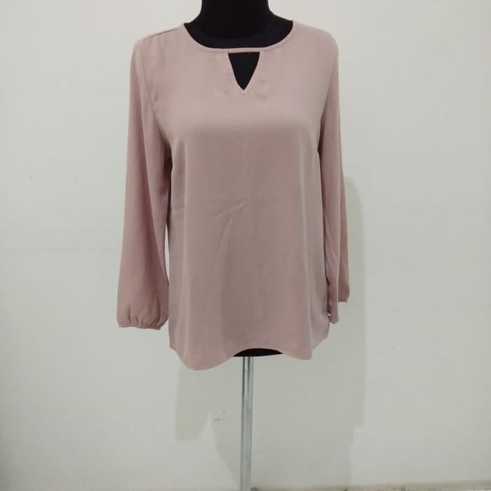 baju atadan wanita blouse lengan panjang semi resmi pink merk mint 8