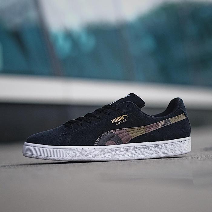 SEPATU SNEAKERS ORIGINAL PRIA WANITA PUMA SUEDE BLACK CAMO