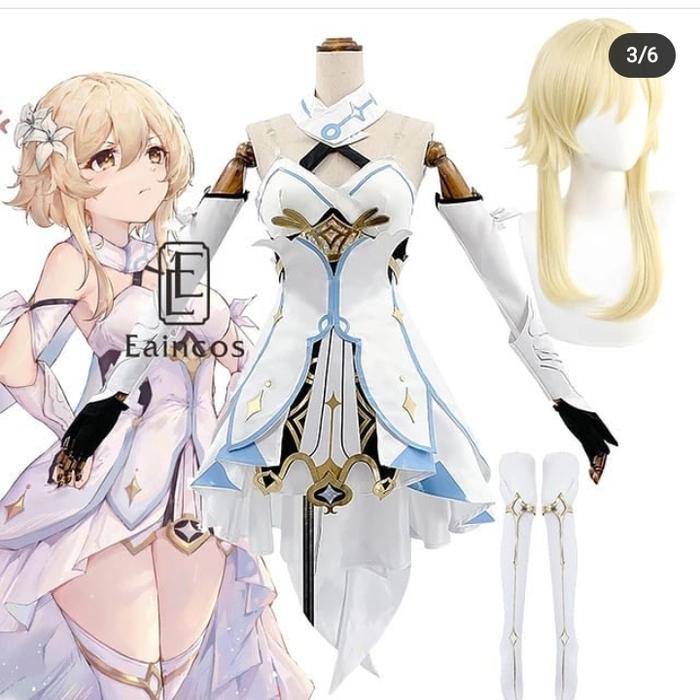 Lumine wig shoes costume genshin impact cosplay
