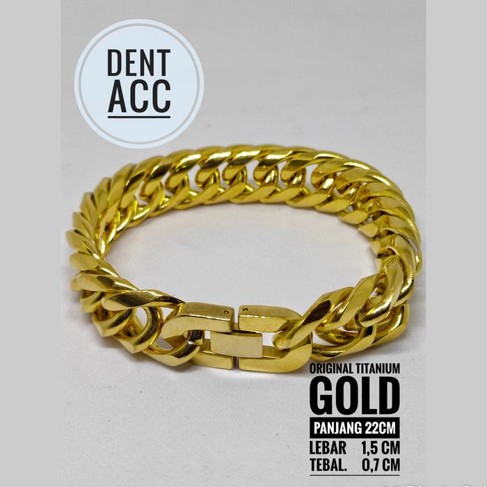 titanium original gelang pria gold