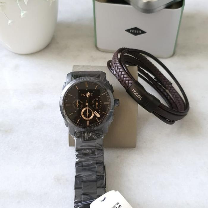 Jam Tangan Pria Fossil Machine FS4682 FS 4682 Fullset Gelang 42mm