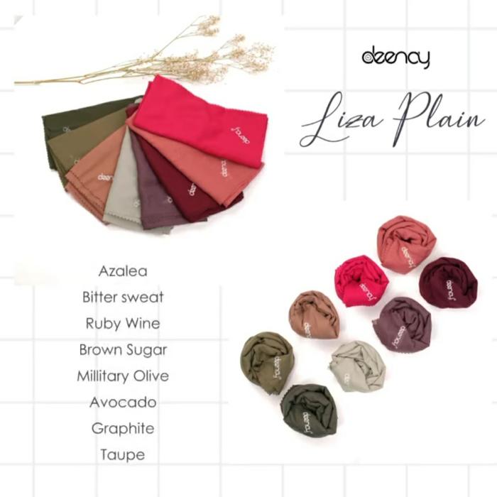 Jilbab Polos Segi Empat Liza Voal warna Military Olive by Deenay