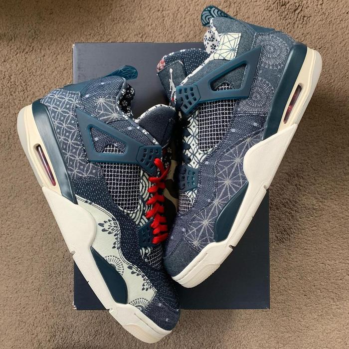 Air Jordan 4 Retro SE "SASHIKO DEEP OCEAN" 100% Authentic