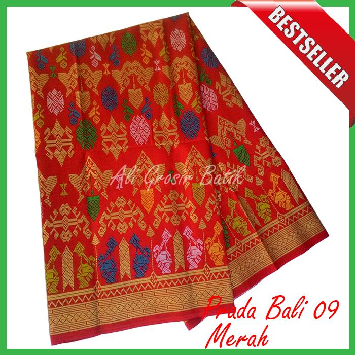 Kain Batik Pekalongan Primisima Prada Bali 09 Merah Unggul Jaya