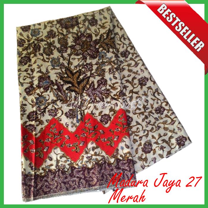 Kain Batik Pekalongan Primisima Halus Madura Jaya 27 Merah Unggul Jaya