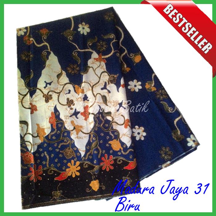 Kain Batik Pekalongan Primisima Halus Madura Jaya 31 Biru Unggul Jaya