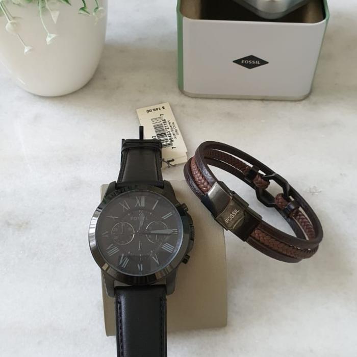 Jam Tangan Pria Fossil Grant FS5132 FS 5132 Fullset Gelang 44mm Bracel