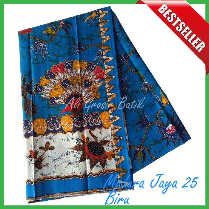 Kain Batik Pekalongan Primisima Halus Madura Jaya 25 Biru Unggul Jaya
