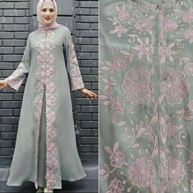 HD MAXI MULAN BORDIR (NO PASHMINA) Gamis Longdress Maxi Wanita