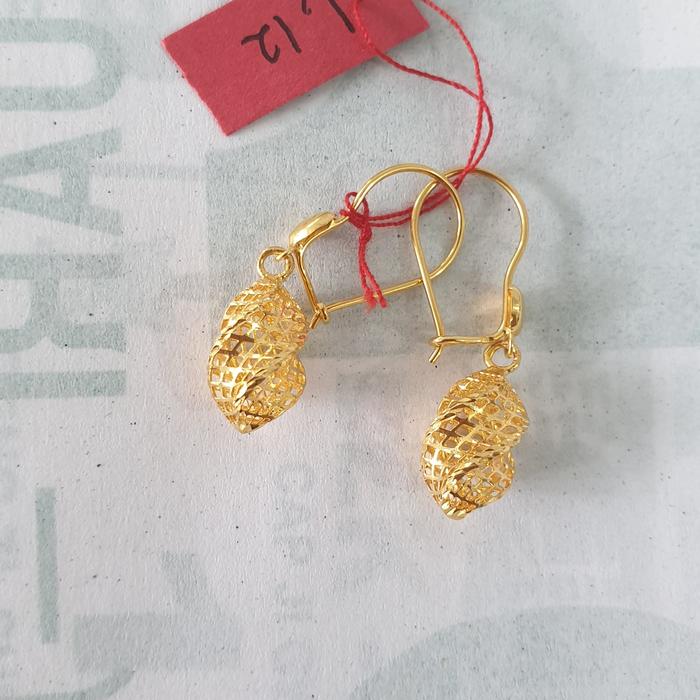 Anting Emas asli model bulat variasi warna Kadar 700 Emas 22 karat