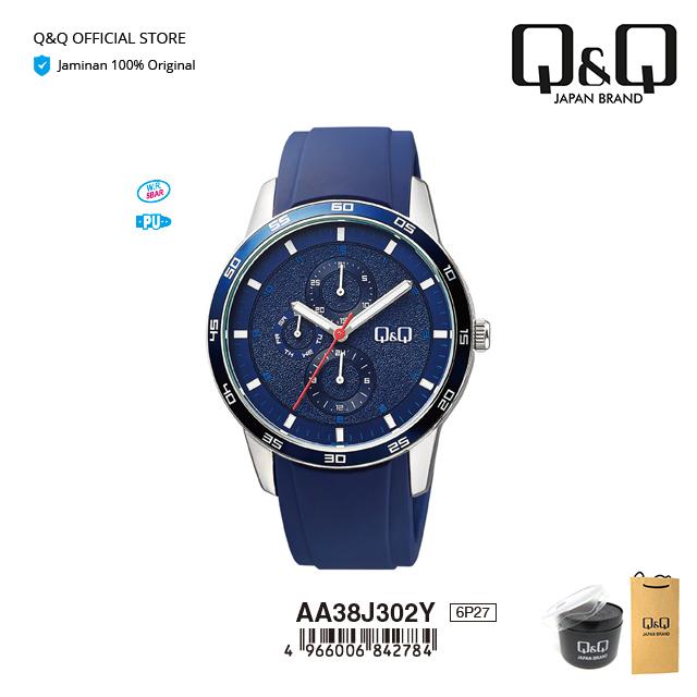 Q&Q QnQ QQ Original Jam Tangan Pria Analog - AA38 AA38J Rubber