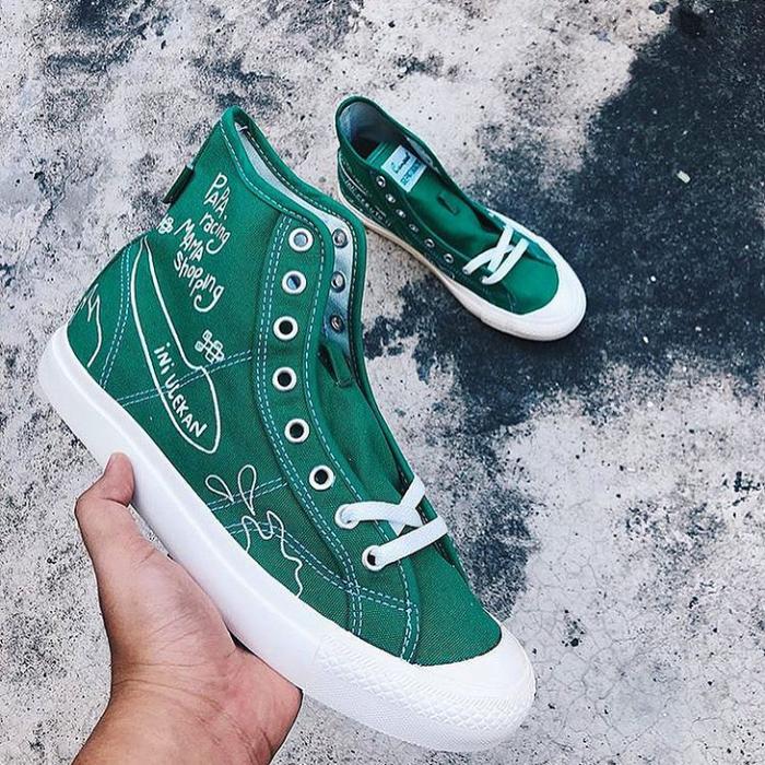 CAMPESS SEPATU RAKYAT GREEN HIJAU HIGH LAST EDITION