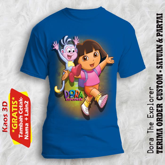Kaos Dora The Explorer ukuran anak sampai dewasa kualitas cetak 3D
