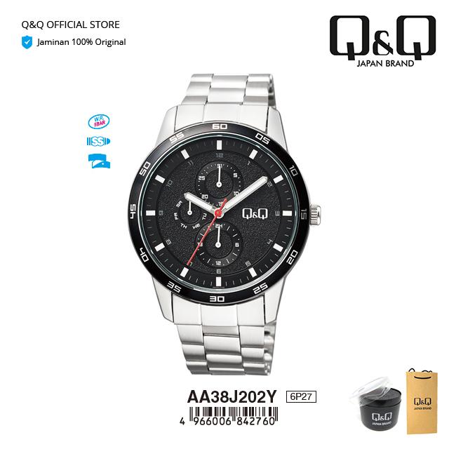 Q&Q QnQ QQ Original Jam Tangan Pria Analog - AA38 AA38J 3 BAR