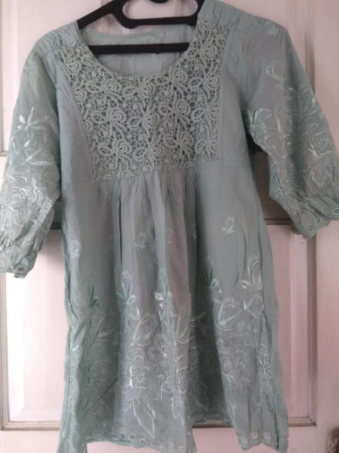 Blouse Hijau Renda Preloved