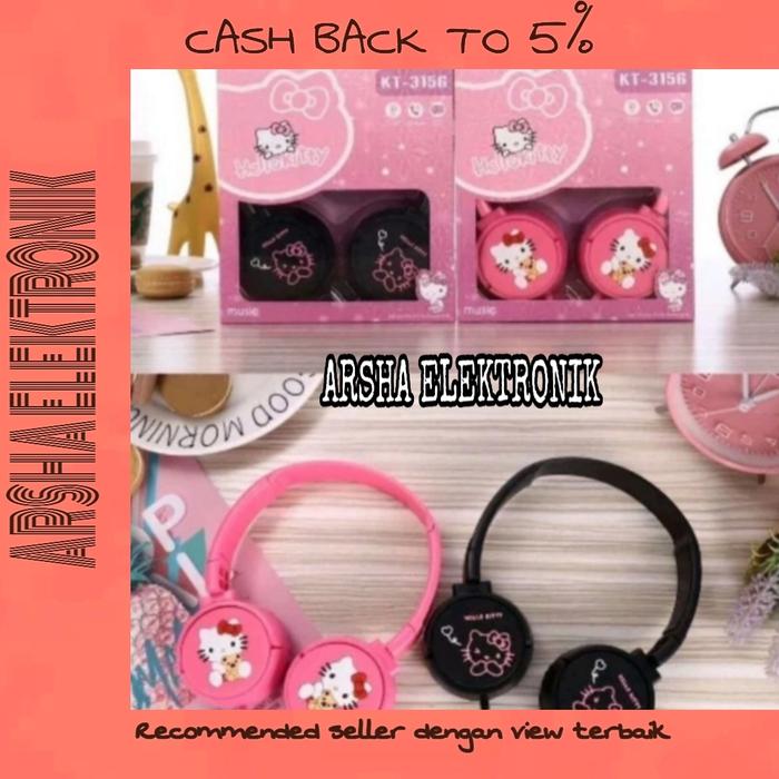 Headset bando karakter lucu anak-anak / Earphone Lucu Hello Kitty