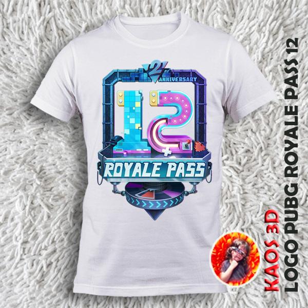 Kaos 3D anak dan dewasa gambar LOGO PUBG ROYALE PASS 12