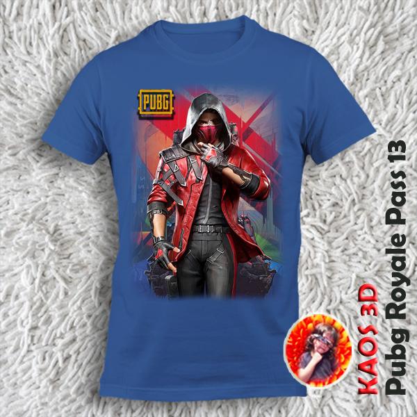 Kaos 3D Pubg Royale Pass 13 untuk anak dan dewasa model unisex
