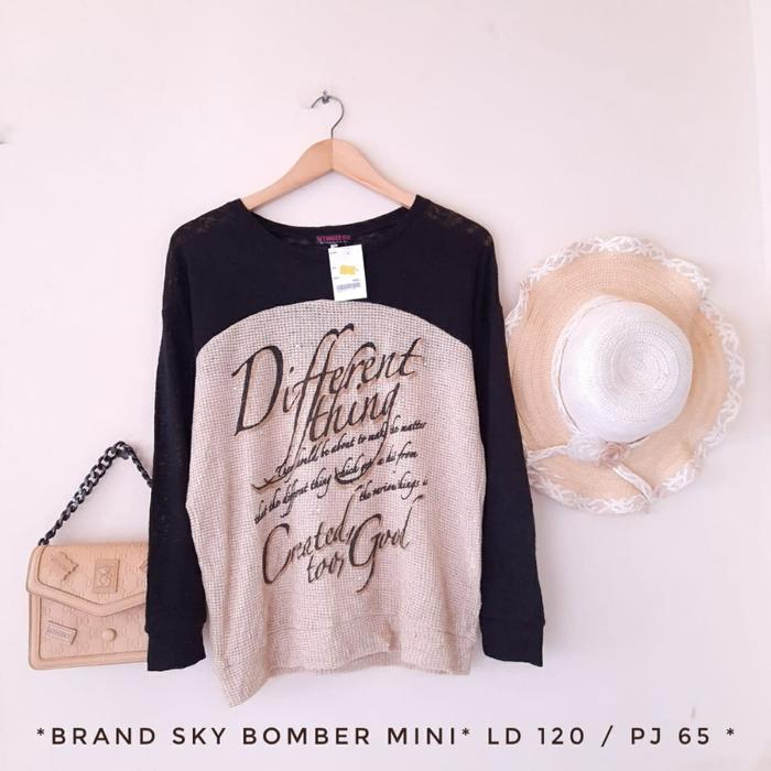 atasan rajut wanita sky bomber