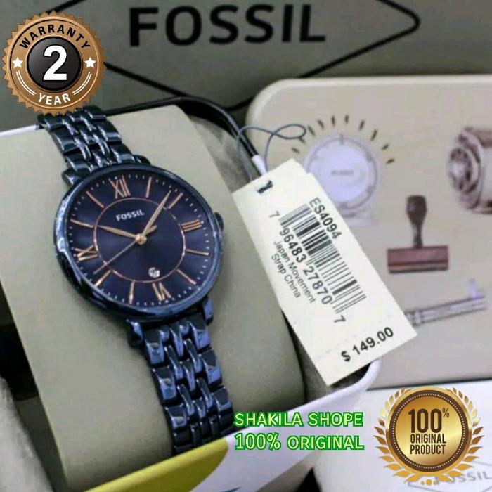 Jam Tangan Wanita Fossil Original ES4094 Rantai FullSet Garansi 2th