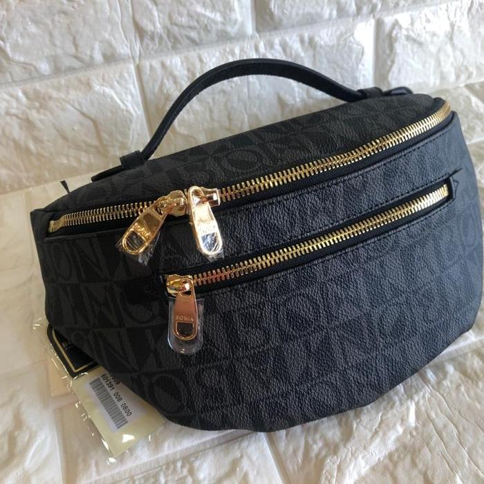 Tas wanita bonia original monogram hitam model tas pinggang new