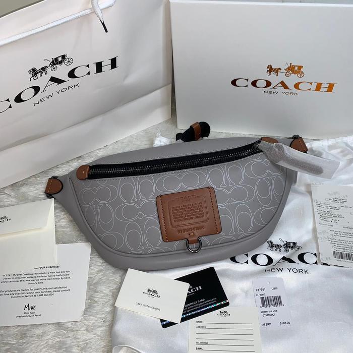 Coach Waistbag Grey Rivington Fullset BNIB Original Authentic