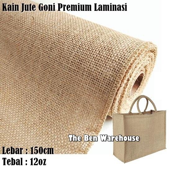 Kain Goni Jute Premium Laminasi Bahan Tas Tote Bag / Tas Craft 12oz