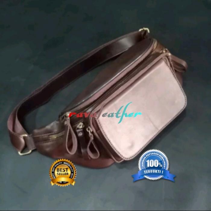 tas pinggang kulit - tas selempang kulit - tas Sling kulit - tas kulit
