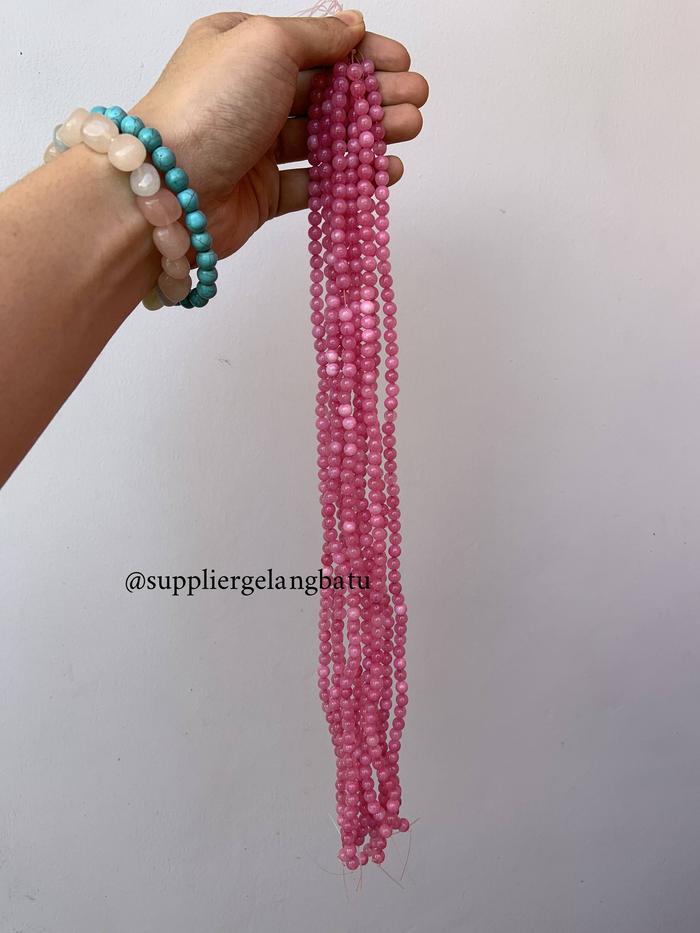 batu kristal red borneo pink 6mm banjar crystal stone healing serat